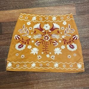 Mi Ami Faux Suede Embroidered Miniskirt